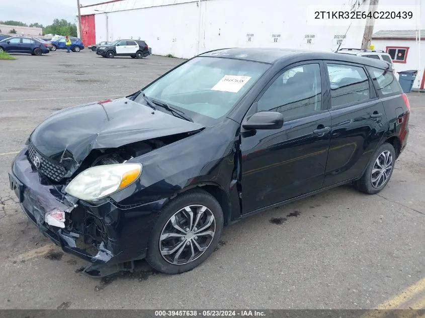 2004 Toyota Matrix Standard VIN: 2T1KR32E64C220439 Lot: 39457638