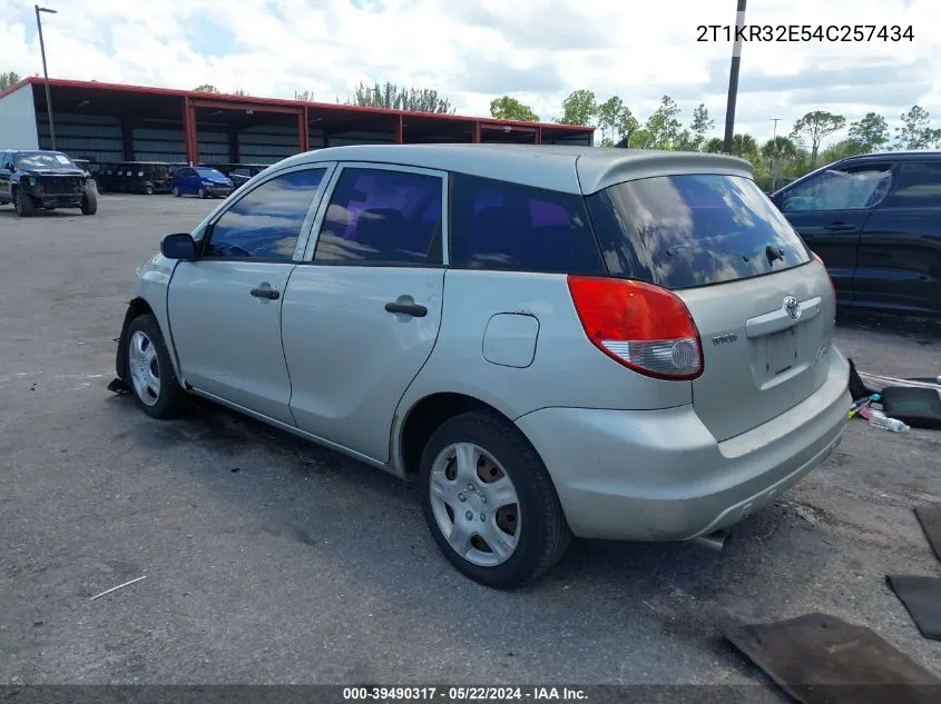 2004 Toyota Matrix Standard VIN: 2T1KR32E54C257434 Lot: 39490317