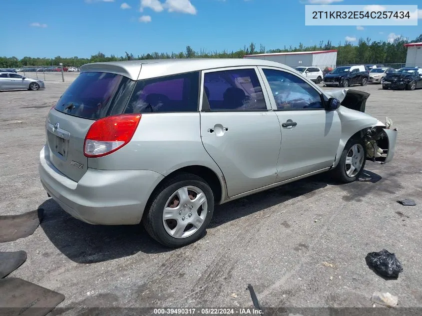 2004 Toyota Matrix Standard VIN: 2T1KR32E54C257434 Lot: 39490317