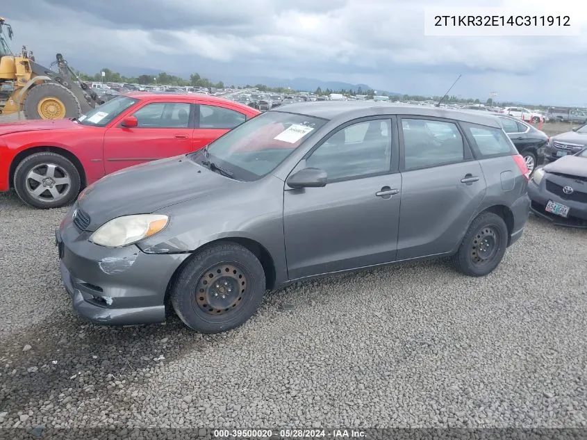 2004 Toyota Matrix Xr VIN: 2T1KR32E14C311912 Lot: 39500020