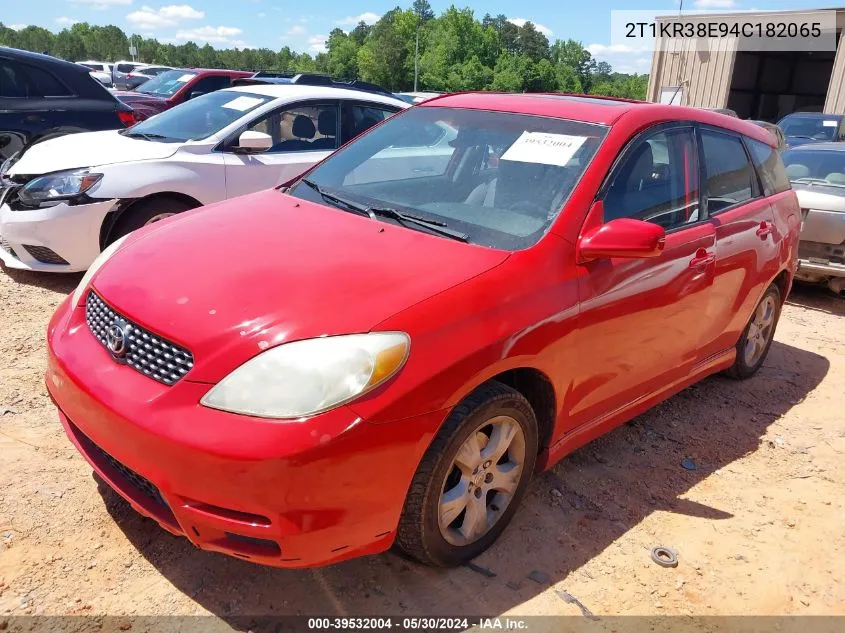 2004 Toyota Matrix Xr VIN: 2T1KR38E94C182065 Lot: 39532004