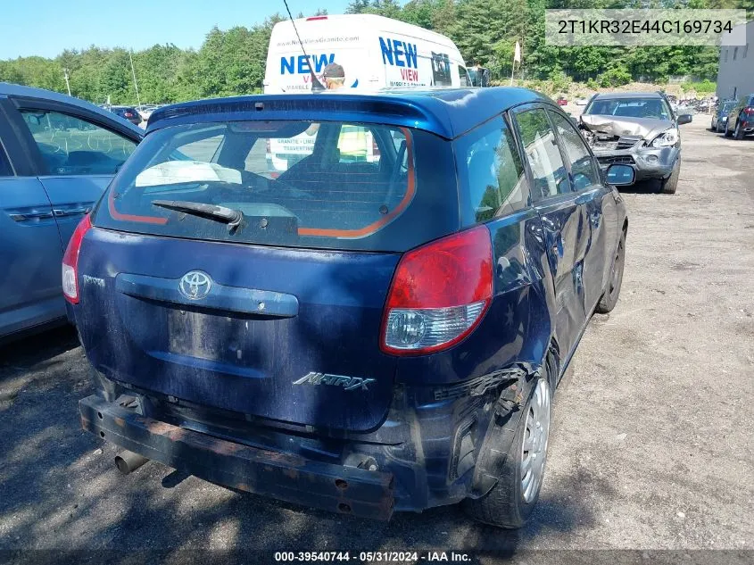 2004 Toyota Matrix Xr VIN: 2T1KR32E44C169734 Lot: 39540744