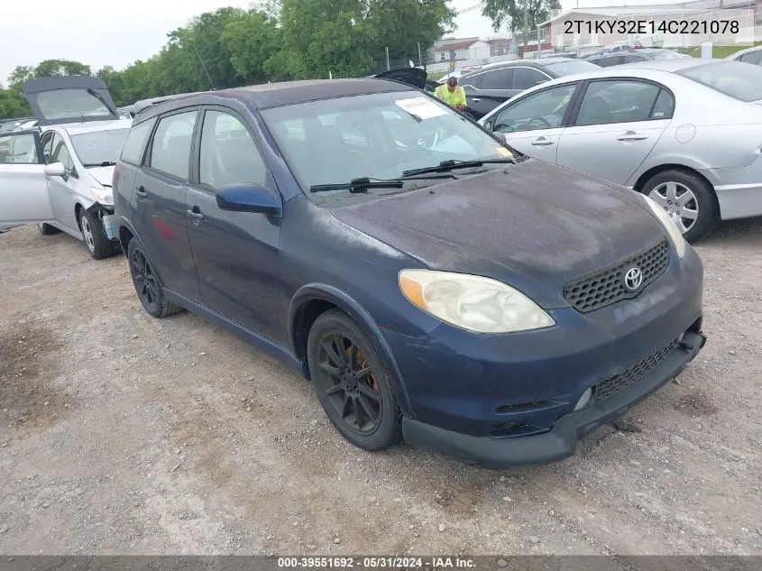 2004 Toyota Matrix Xrs VIN: 2T1KY32E14C221078 Lot: 39551692