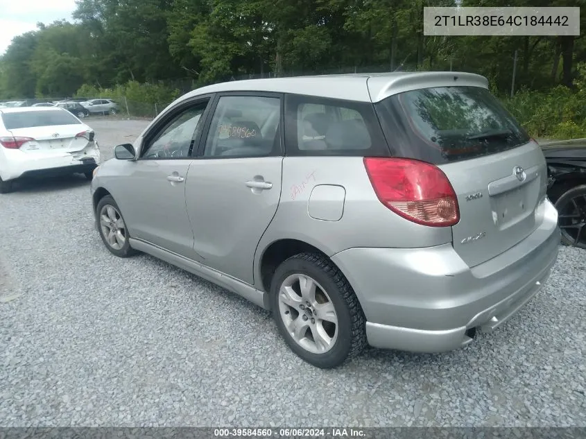 2004 Toyota Matrix Xr VIN: 2T1LR38E64C184442 Lot: 39584560