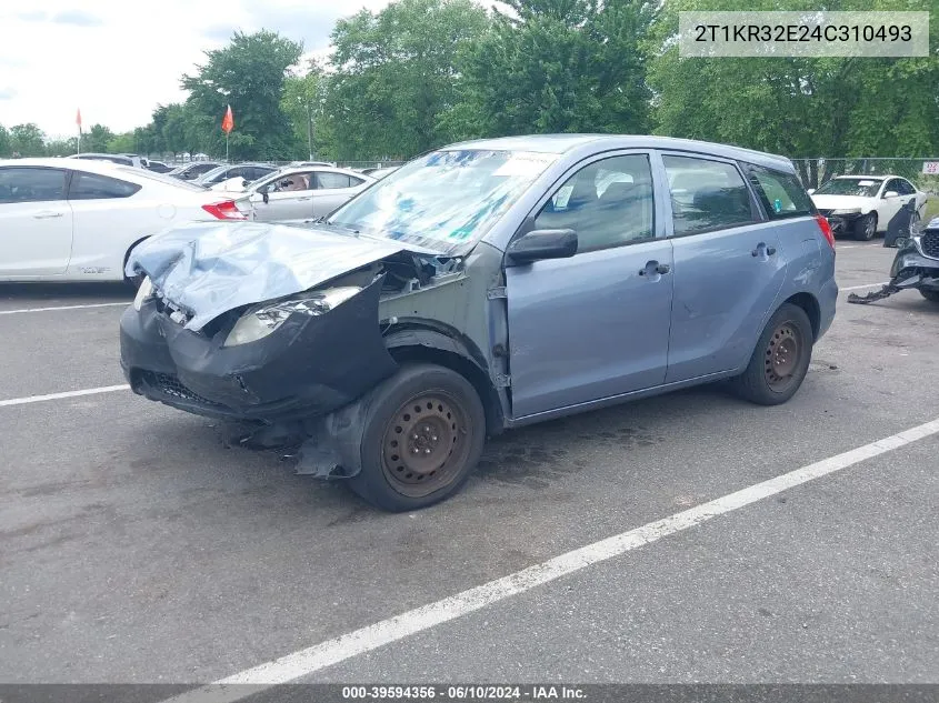 2004 Toyota Matrix Standard VIN: 2T1KR32E24C310493 Lot: 39594356