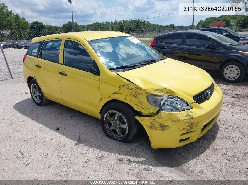 2004 Toyota Matrix Standard VIN: 2T1KR32E64C220165 Lot: 39608932