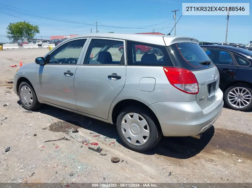 2004 Toyota Matrix Standard VIN: 2T1KR32EX4C188546 Lot: 39624253