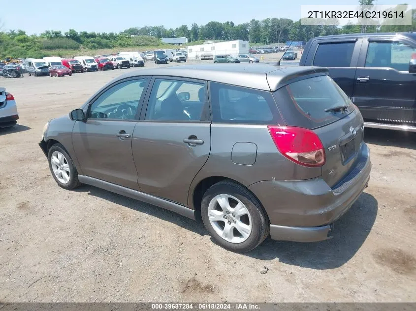 2004 Toyota Matrix Xr VIN: 2T1KR32E44C219614 Lot: 39687284