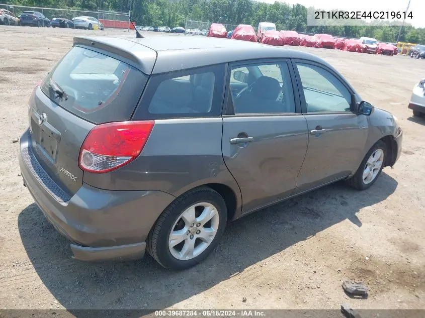 2004 Toyota Matrix Xr VIN: 2T1KR32E44C219614 Lot: 39687284