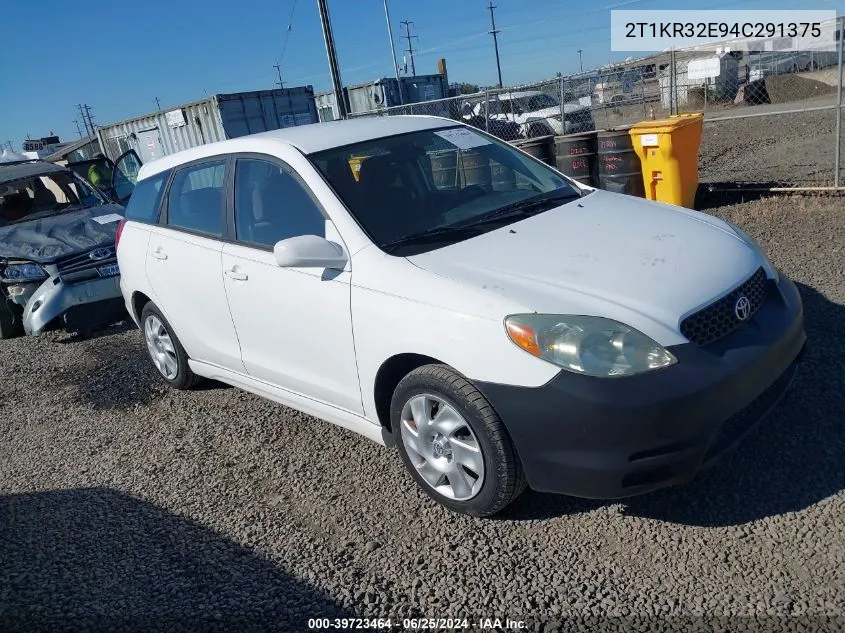 2004 Toyota Matrix Xr VIN: 2T1KR32E94C291375 Lot: 39723464