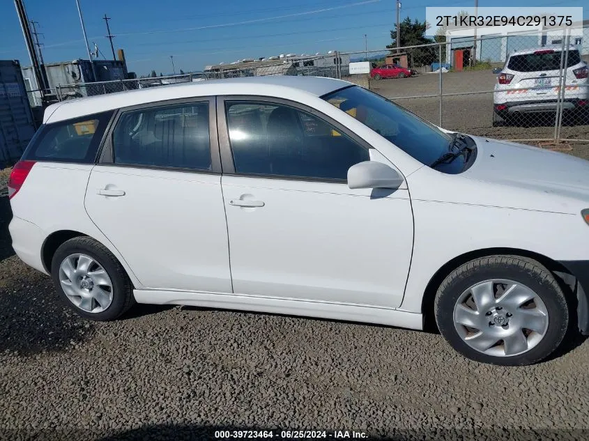 2004 Toyota Matrix Xr VIN: 2T1KR32E94C291375 Lot: 39723464