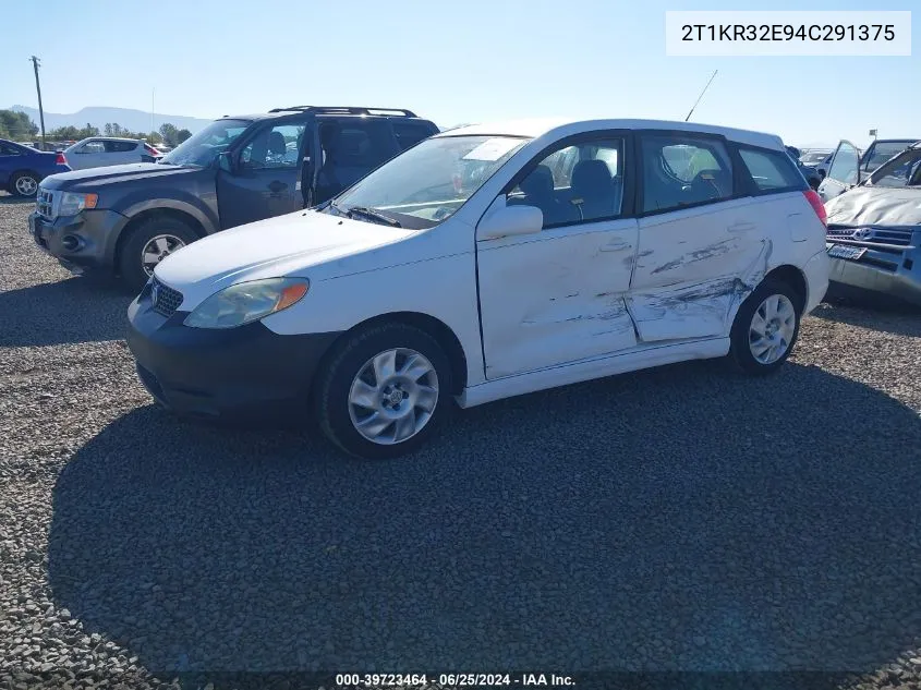 2004 Toyota Matrix Xr VIN: 2T1KR32E94C291375 Lot: 39723464