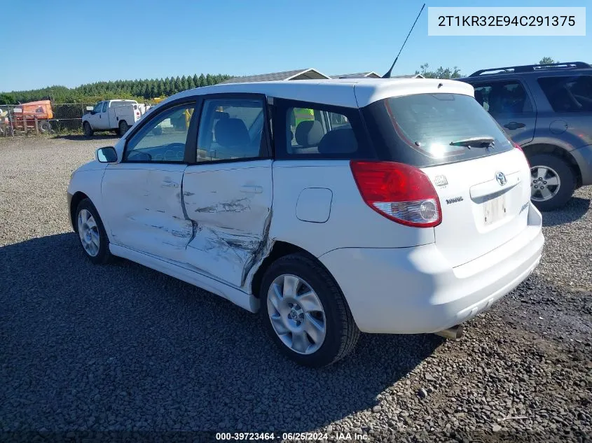 2004 Toyota Matrix Xr VIN: 2T1KR32E94C291375 Lot: 39723464