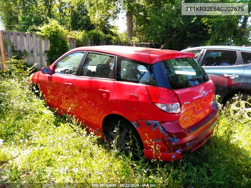 2004 Toyota Matrix Xr VIN: 2T1KR32E54C202675 Lot: 39763698