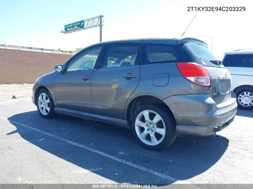 2004 Toyota Matrix Xrs VIN: 2T1KY32E94C203329 Lot: 39779112