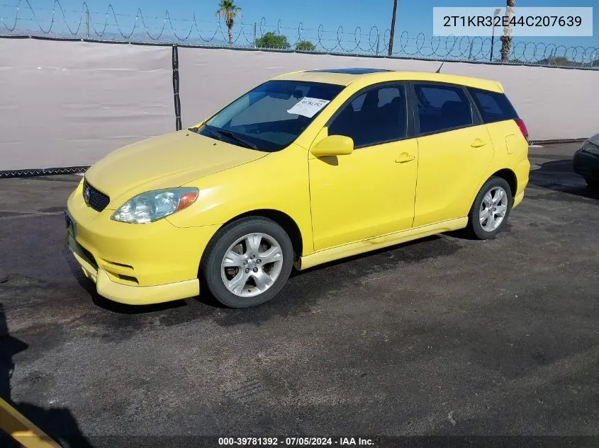 2004 Toyota Matrix Xr VIN: 2T1KR32E44C207639 Lot: 39781392