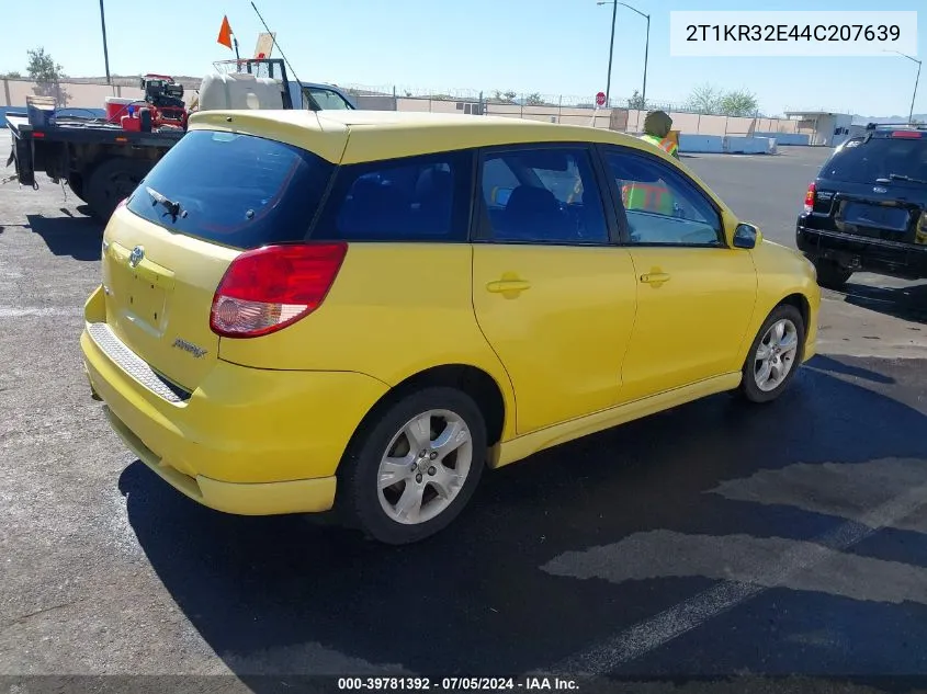 2004 Toyota Matrix Xr VIN: 2T1KR32E44C207639 Lot: 39781392