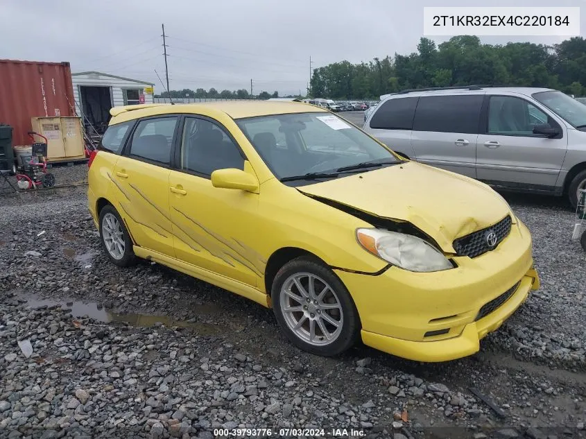 2004 Toyota Matrix Xr VIN: 2T1KR32EX4C220184 Lot: 39793776