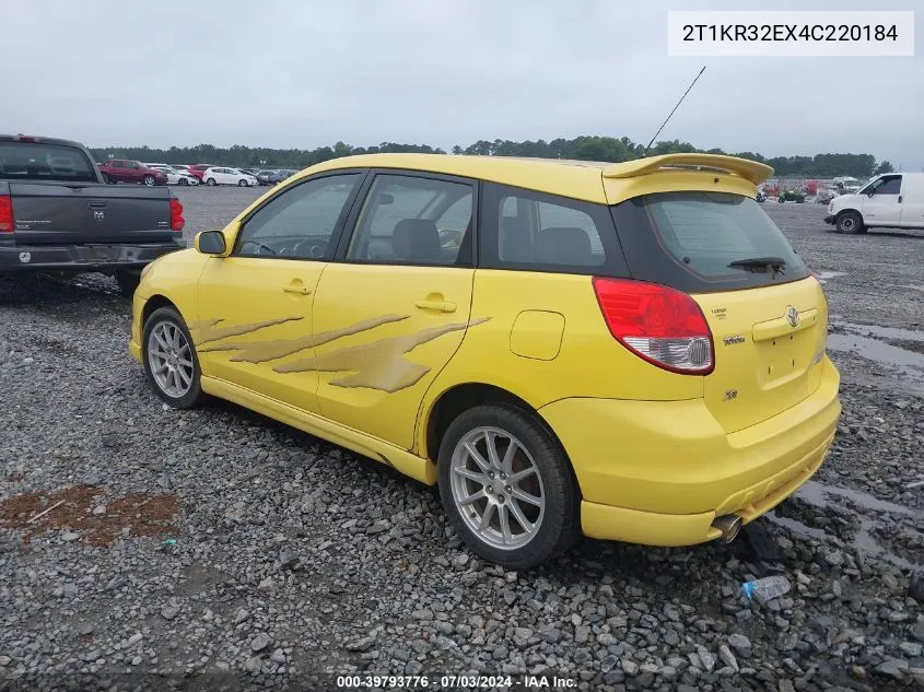 2T1KR32EX4C220184 2004 Toyota Matrix Xr