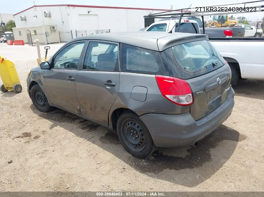 2004 Toyota Matrix Standard VIN: 2T1KR32E24C304323 Lot: 39840453