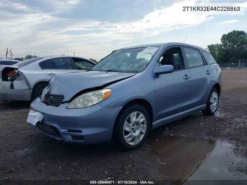 2T1KR32E44C228863 2004 Toyota Matrix Xr