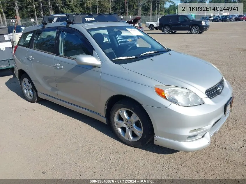 2004 Toyota Corolla Matrix Xr VIN: 2T1KR32E14C244941 Lot: 39843876