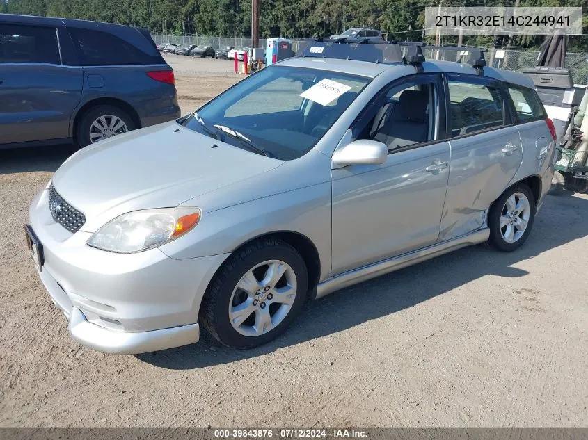 2004 Toyota Corolla Matrix Xr VIN: 2T1KR32E14C244941 Lot: 39843876