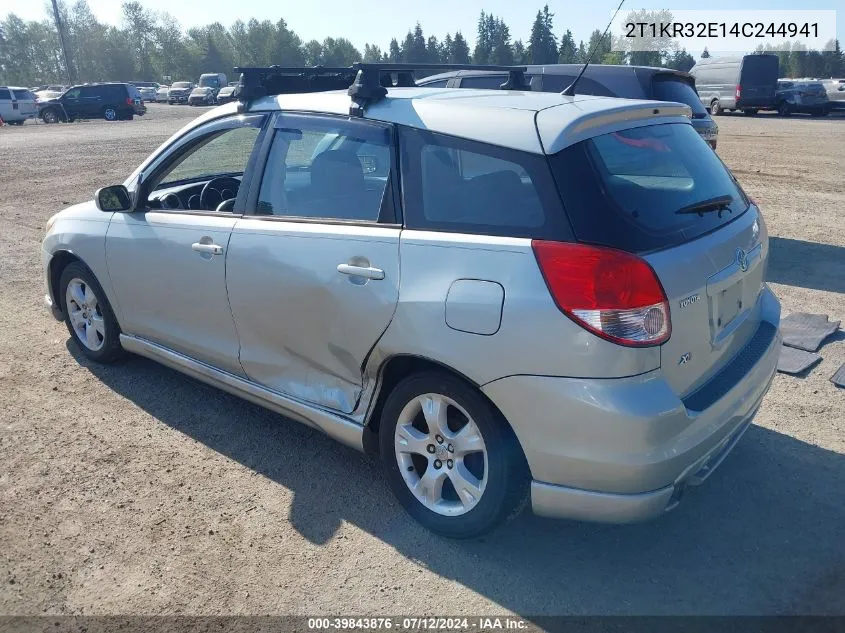 2004 Toyota Corolla Matrix Xr VIN: 2T1KR32E14C244941 Lot: 39843876