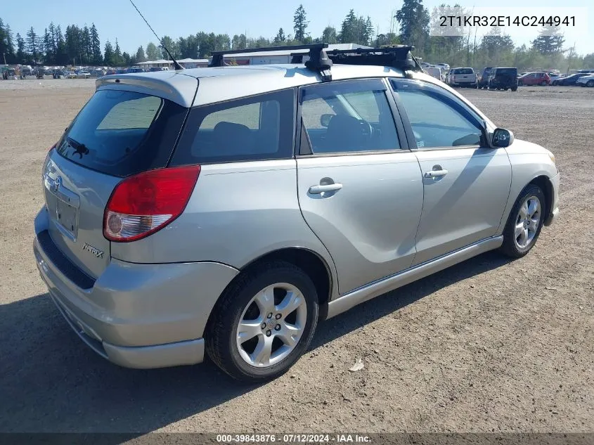 2004 Toyota Corolla Matrix Xr VIN: 2T1KR32E14C244941 Lot: 39843876