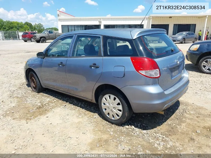 2004 Toyota Matrix Standard VIN: 2T1KR32E24C308534 Lot: 39863431