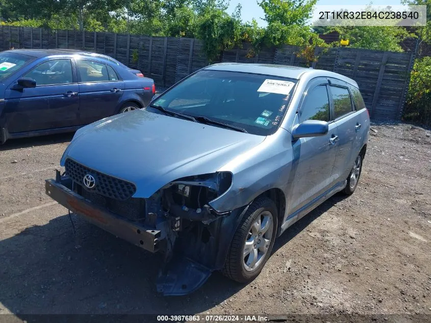 2004 Toyota Matrix Xr VIN: 2T1KR32E84C238540 Lot: 39876863