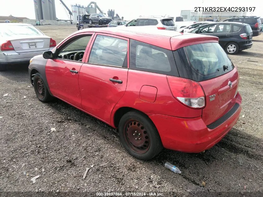 2004 Toyota Matrix Standard VIN: 2T1KR32EX4C293197 Lot: 39897866