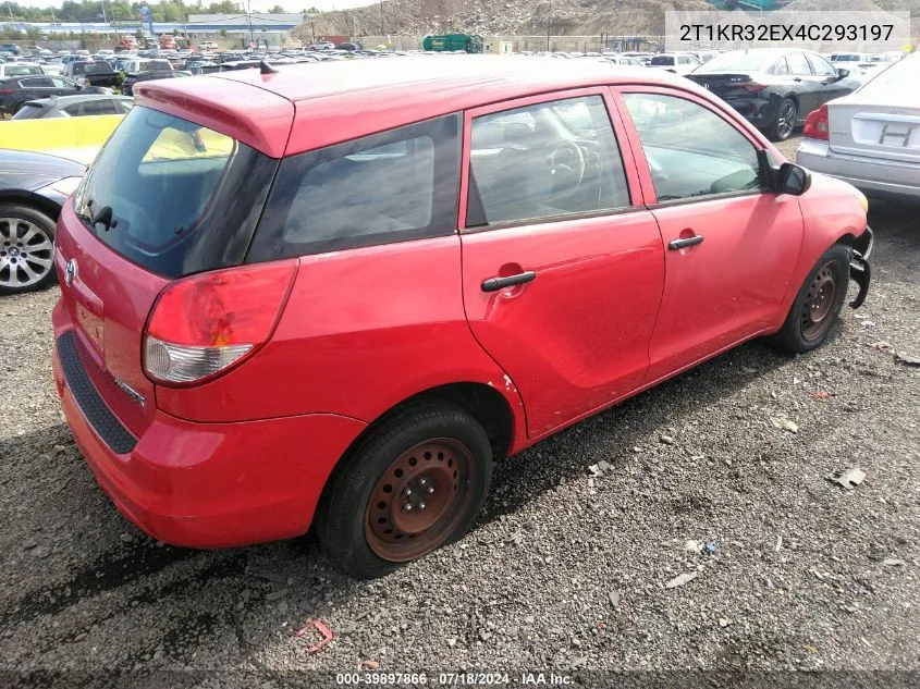 2004 Toyota Matrix Standard VIN: 2T1KR32EX4C293197 Lot: 39897866