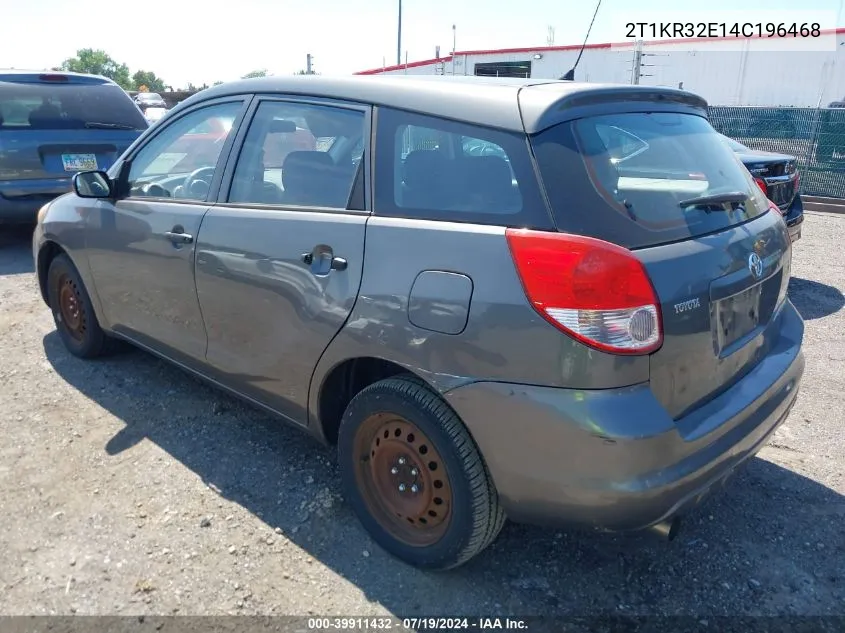 2004 Toyota Matrix Standard VIN: 2T1KR32E14C196468 Lot: 39911432