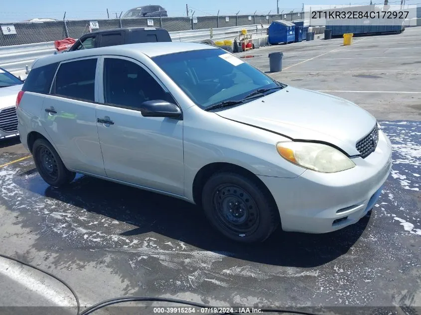 2004 Toyota Matrix Standard VIN: 2T1KR32E84C172927 Lot: 39915254