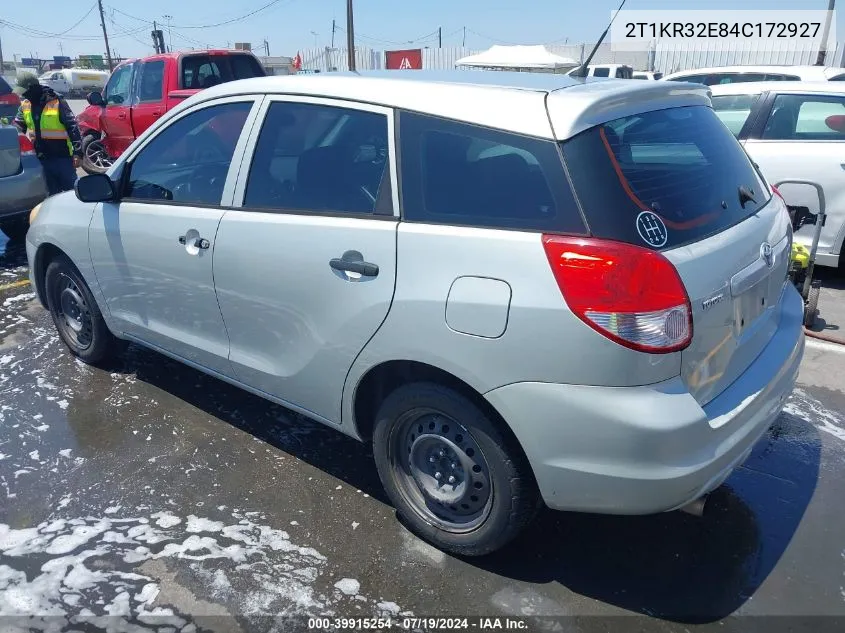 2004 Toyota Matrix Standard VIN: 2T1KR32E84C172927 Lot: 39915254