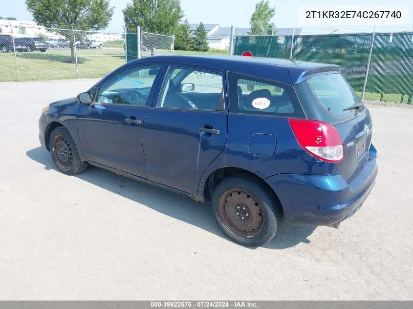 2004 Toyota Corolla Matrix Xr VIN: 2T1KR32E74C267740 Lot: 39922575