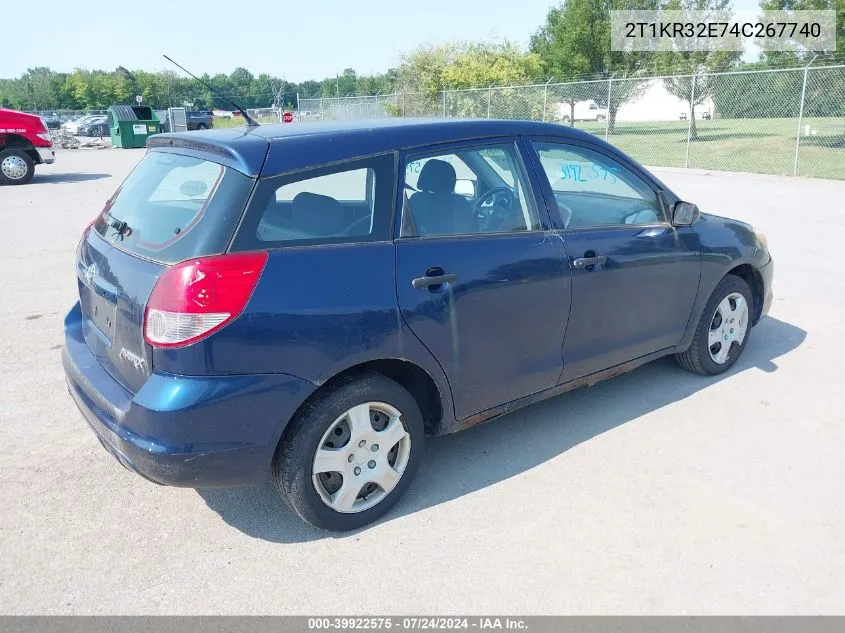 2004 Toyota Corolla Matrix Xr VIN: 2T1KR32E74C267740 Lot: 39922575