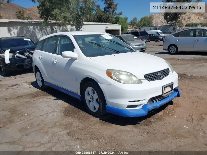 2004 Toyota Matrix Xr VIN: 2T1KR32E84C309915 Lot: 39956557