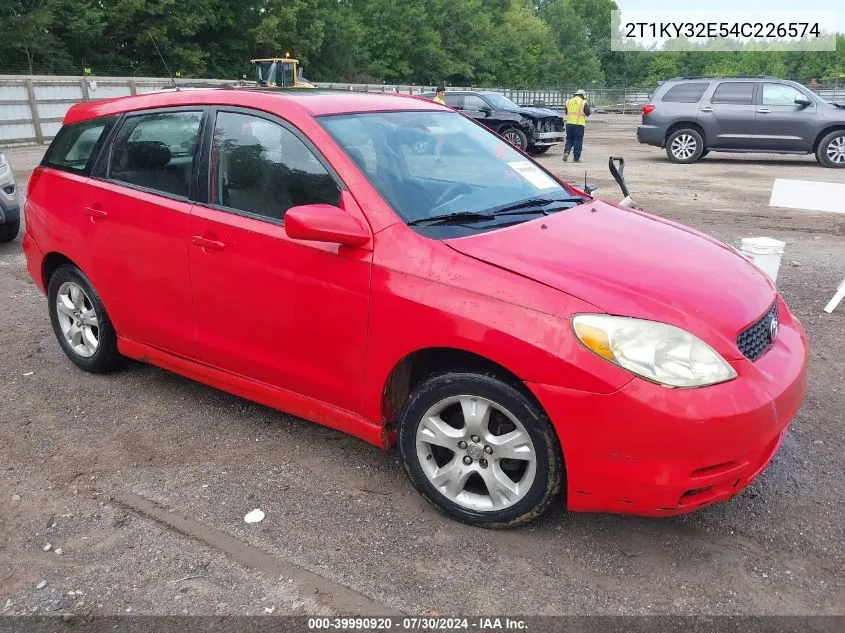 2004 Toyota Matrix Xrs VIN: 2T1KY32E54C226574 Lot: 39990920