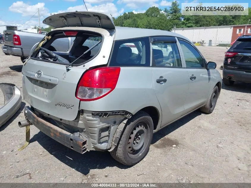 2004 Toyota Matrix Standard VIN: 2T1KR32E54C286903 Lot: 40084333