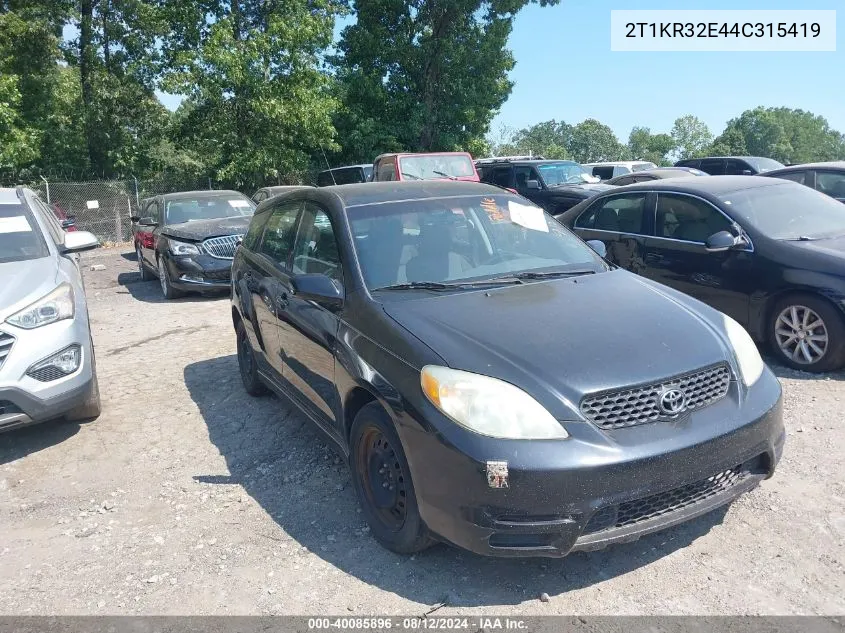 2T1KR32E44C315419 2004 Toyota Matrix Xr