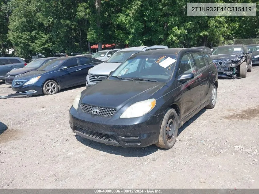 2T1KR32E44C315419 2004 Toyota Matrix Xr