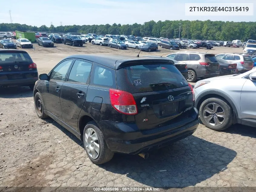 2T1KR32E44C315419 2004 Toyota Matrix Xr