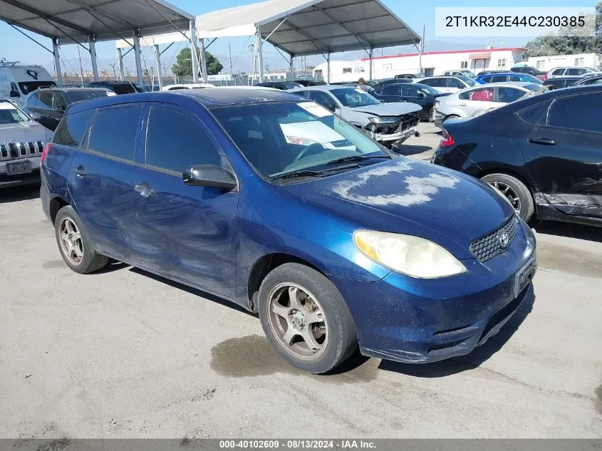 2004 Toyota Matrix Standard VIN: 2T1KR32E44C230385 Lot: 40102609