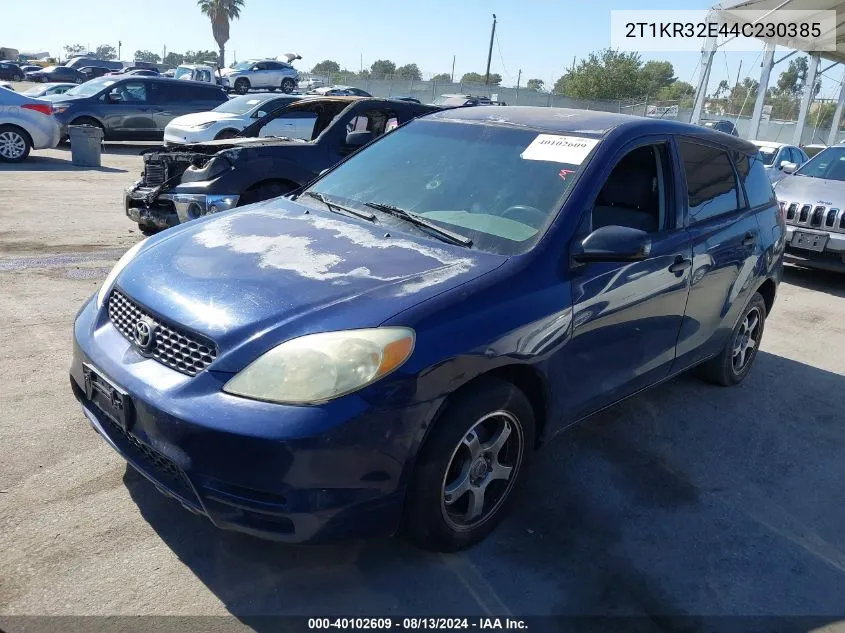 2004 Toyota Matrix Standard VIN: 2T1KR32E44C230385 Lot: 40102609