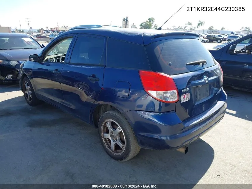 2T1KR32E44C230385 2004 Toyota Matrix Standard