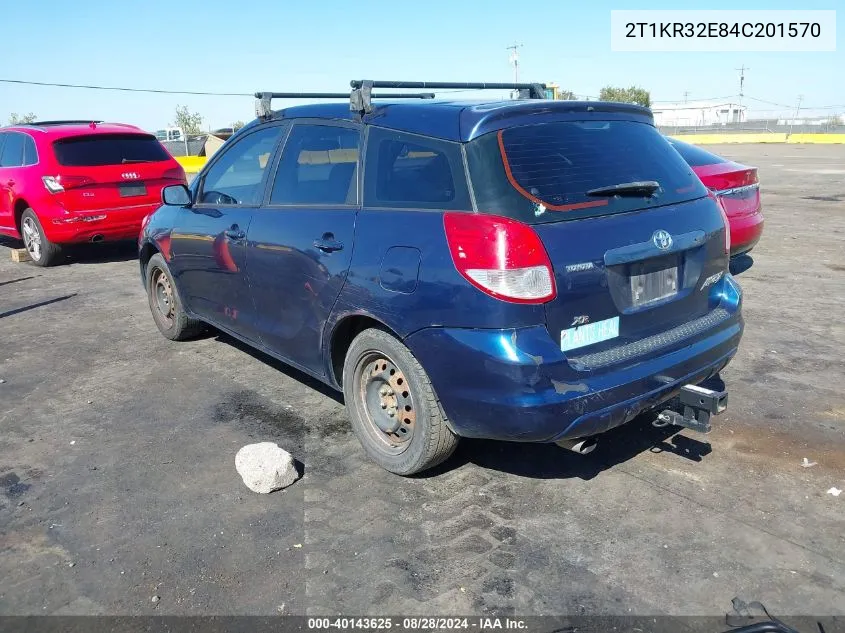 2004 Toyota Matrix Xr VIN: 2T1KR32E84C201570 Lot: 40143625