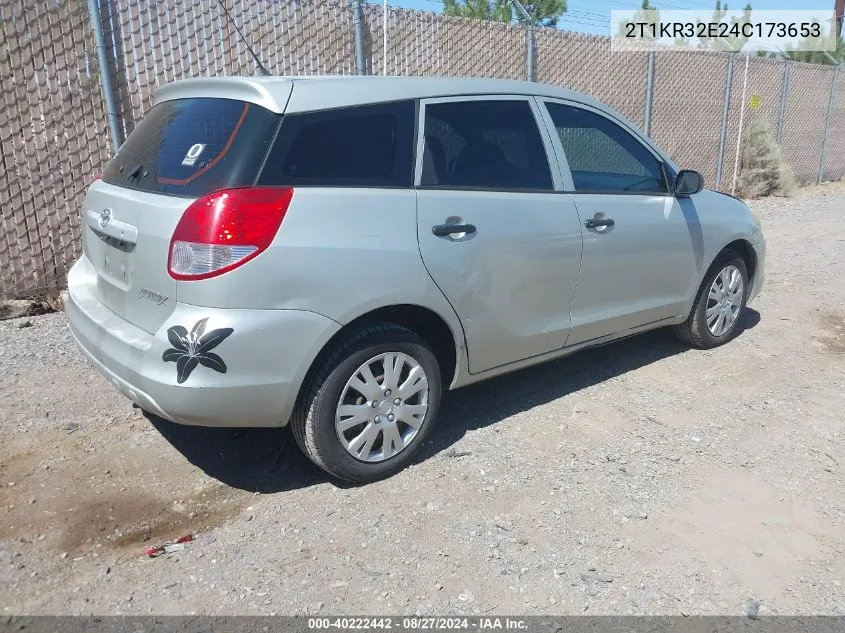 2004 Toyota Matrix Standard VIN: 2T1KR32E24C173653 Lot: 40222442