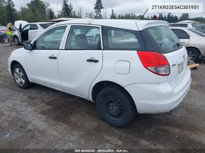 2004 Toyota Matrix Standard VIN: 2T1KR32E54C301951 Lot: 40258353